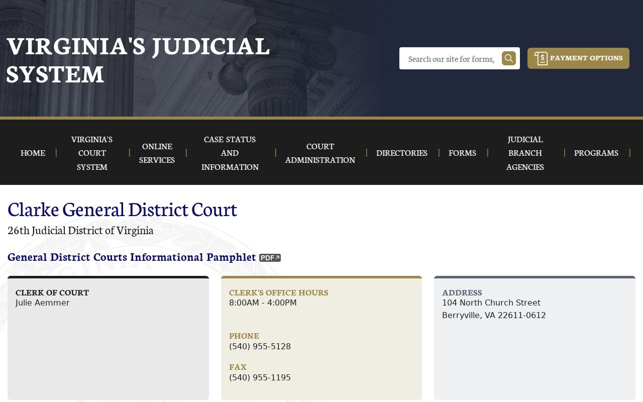 Berryville Clarke County criminal court records route